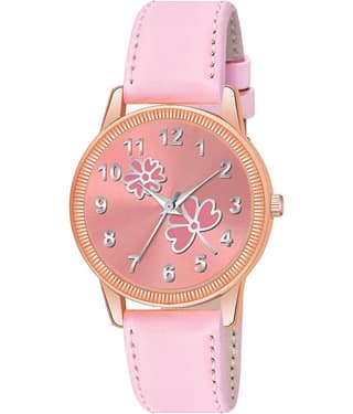 KIARVI GALLERY Pink Leather Analog Womens Watch