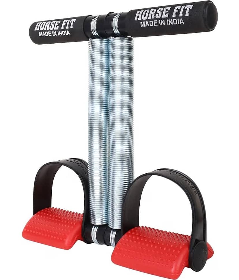 HORSE FIT Double Spring Tummy Trimmer Men and Women For Abdominal, Leg Exerciser Tummy Trimmer Sport Fitness Slimming Training Body building at Home Gym (Multicolor)