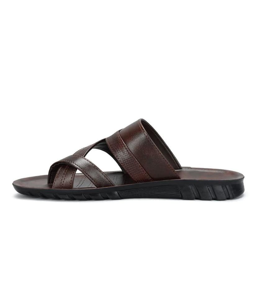 Paragon Men's Slip-on Brown Sandals for Men | Comfortable Sole & Durable view 4