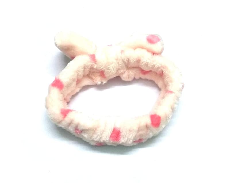 Nawani Facial Spa Makeup Cleansing Cute Bow Velvet Elastic Headband view 2