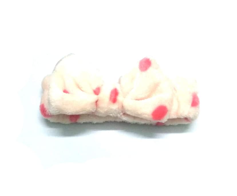 Nawani Facial Spa Makeup Cleansing Cute Bow Velvet Elastic Headband view 3