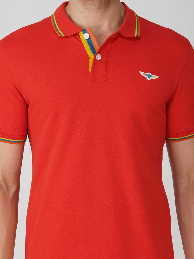 Men’s Tipping Polo T-shirt Red view 4