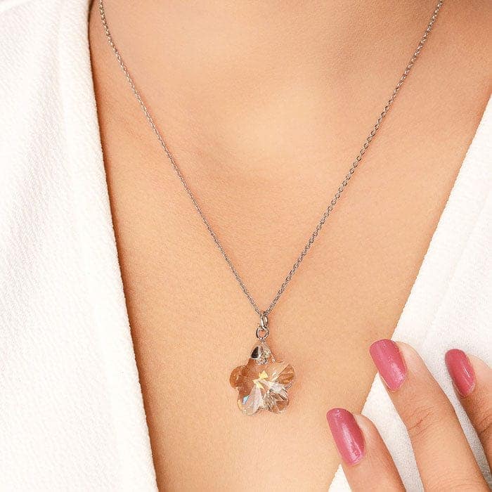 Silver Warm Petal Pendant with Chain view 2