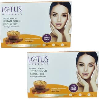 Lotus Herbals Radiance Boost Ubtan Gold Single Facial Kit 47g ( Pack Of 2 )
