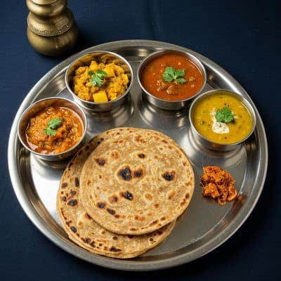 Plain Paratha Thali
