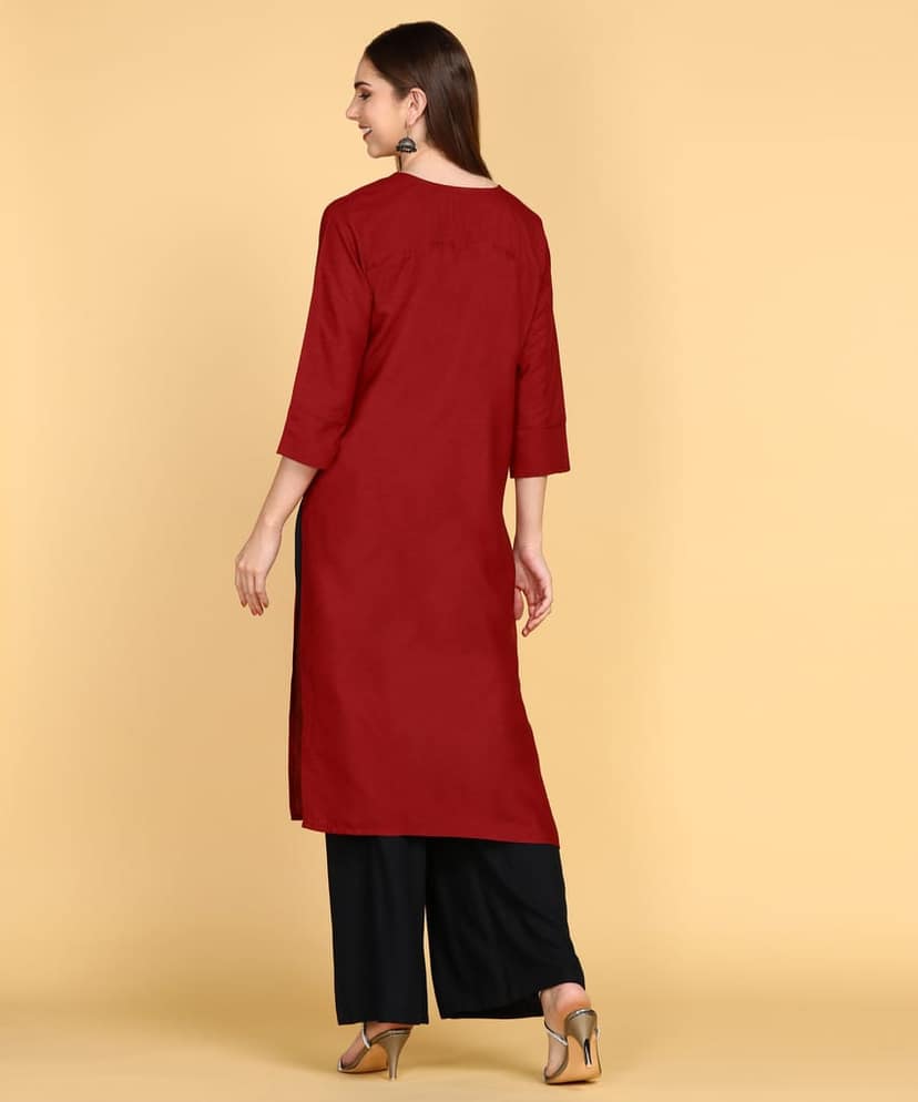 Designer Floral Hand Work Embroidery Kurti view 6