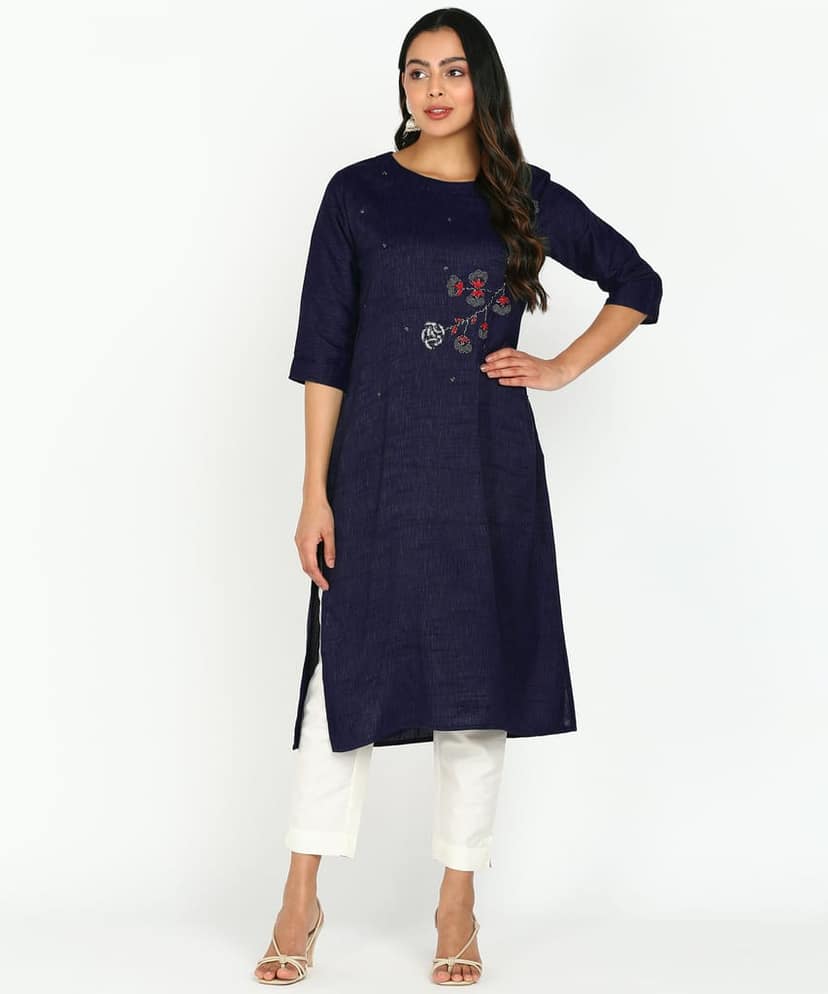 Designer Floral Hand Work Embroidery Kurti view 7