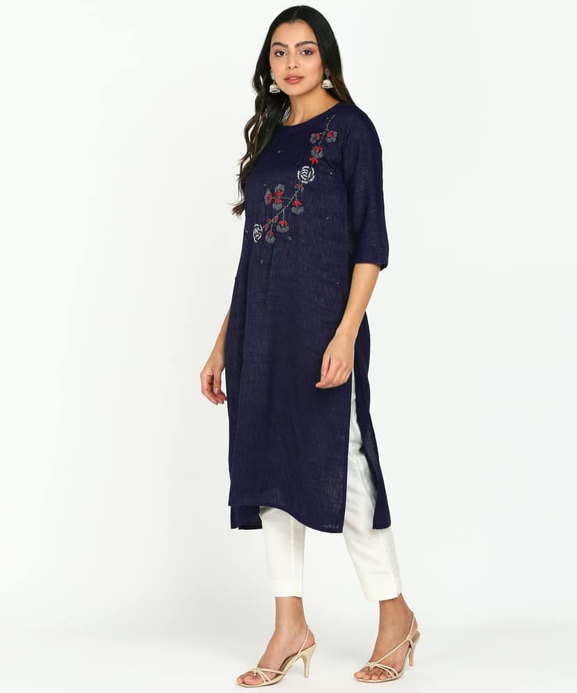 Designer Floral Hand Work Embroidery Kurti view 8