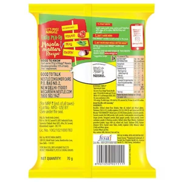Maggi 2 Minute Masala Noodles 70 Gms view 3