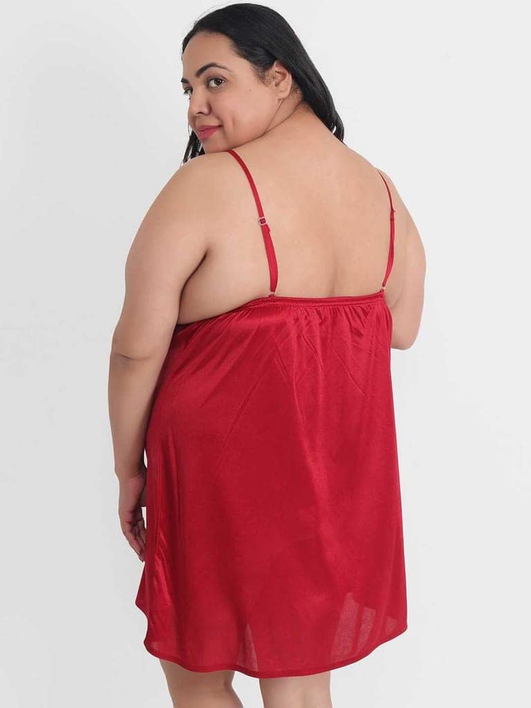 Klamotten Women's Plus Size Sexy Babydoll Dress With Lace for Honeymoon BB39M view 5