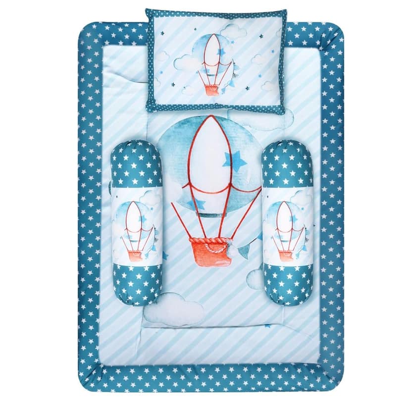 LOREM 3 Pillows & Rectangle Shape Cotton Baby Bed for 0-1 Year BB106-BB111