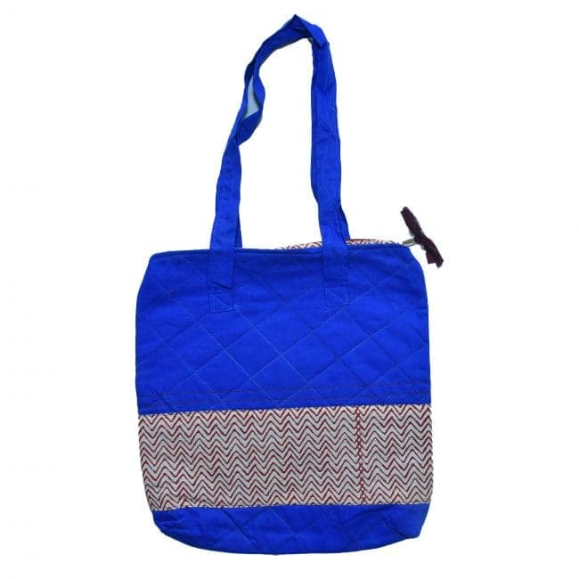 Handcrafted Cotton Blue Jhola Bag