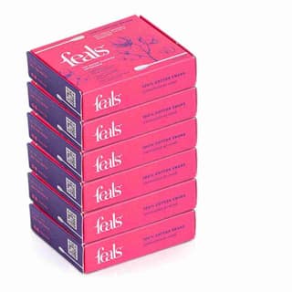 Cotton EarBuds, Cotton Swabs, Eco-Packaged, Chemical Free, Biodegradable | 100 Paper Stem, 200 Cotton Swabs Per Pack (Pack of 6) - 600 Sticks, 1200 Swabs