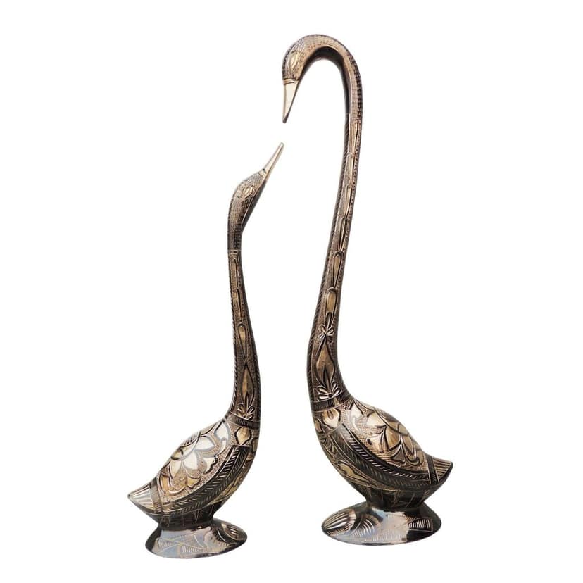 Brass Swan Saras Decorative Showpiece for Interior Styling, Height : 17.8 Inch (ANMAS220 B) view 2