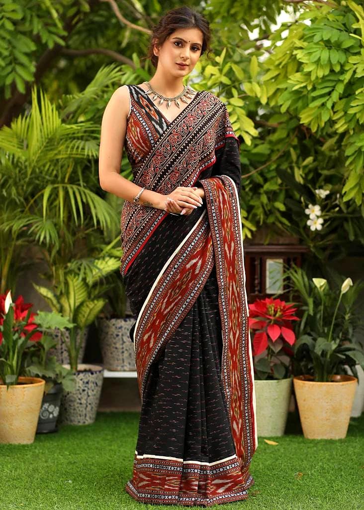 Pure Mulmul Cotton Silk Saree with Digital Print by SHIV TEXTILES view 2