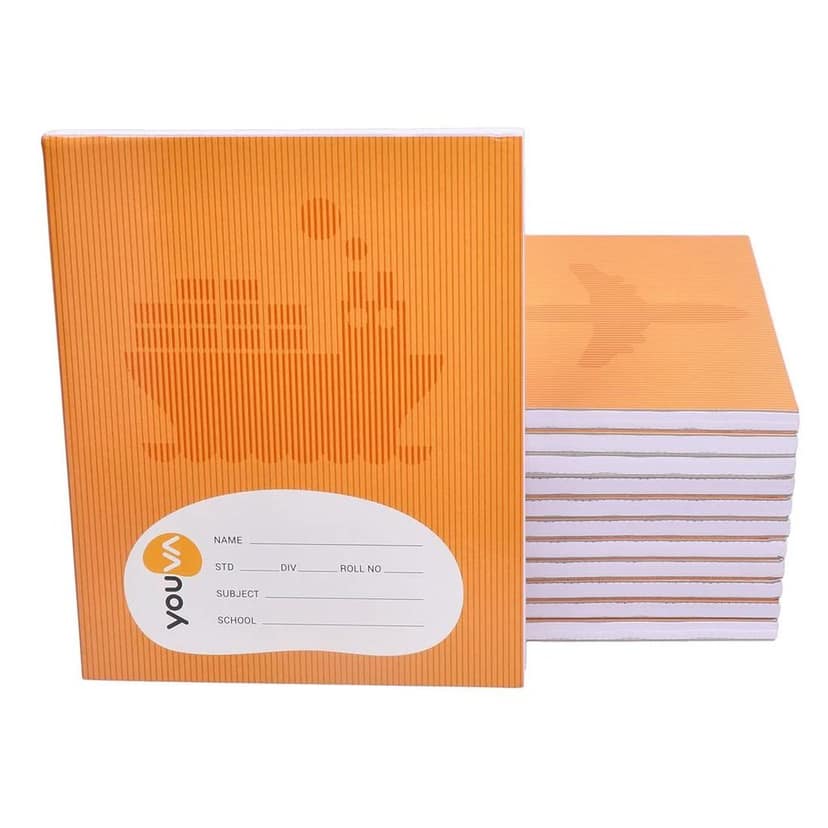 Navneet Youva | Brown Soft Bound Notebook | Jumbo Size 18 cm x 24 cm | 3 in 1 (Single Line + Red & Blue + Medium Square) | 172 Pages| Pack of 12 view 8