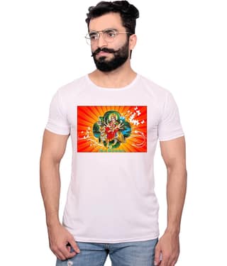 Nityanand Enterprises White Cotton Blend T-Shirt