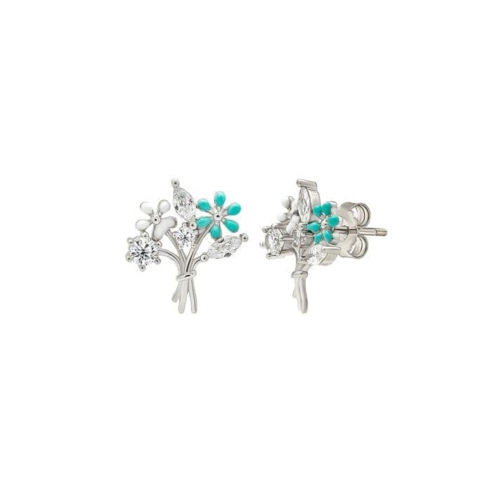 Silver Leafy Earrings view 5
