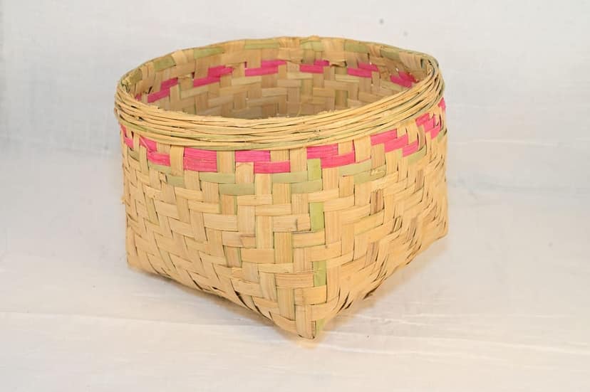 Handmade Bamboo Wicker Basket view 2