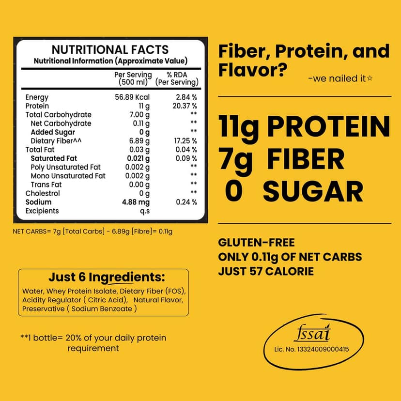 Drinque™ ISO PROTEIN WATER- 11g ISOLATE PROTEIN (Alphonso Mango) (pack of 4) view 2