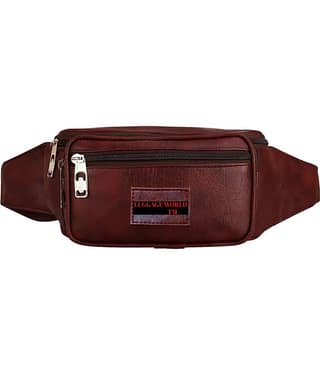 Luggage world side bag Leather Brown Waist Pouch