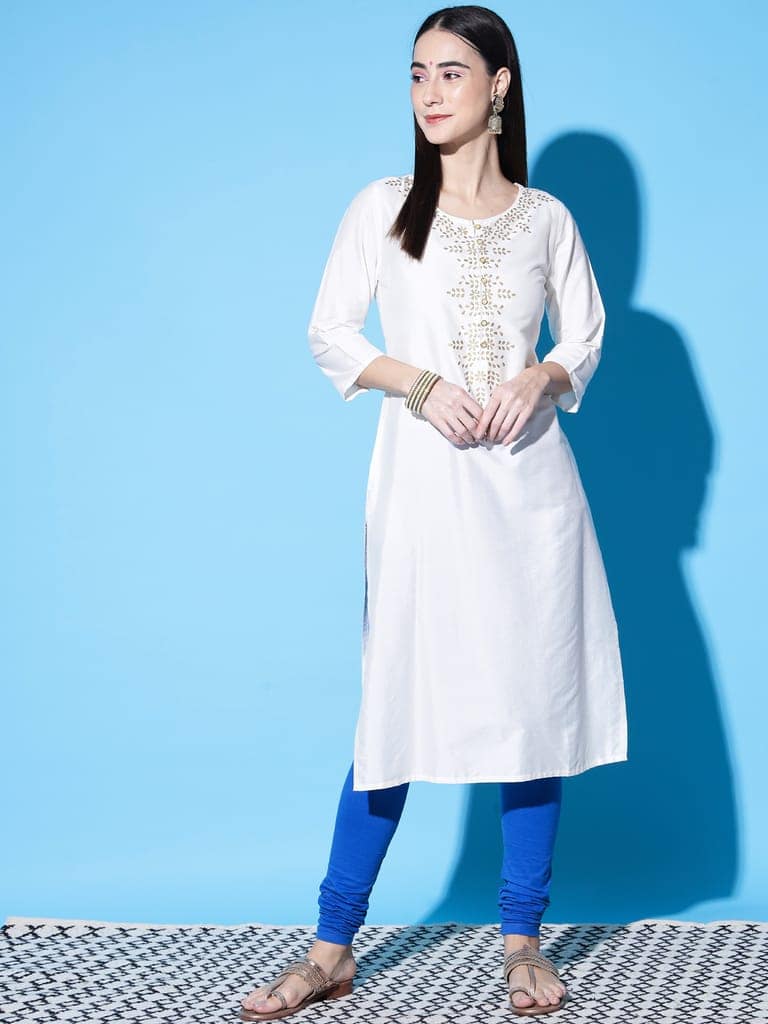 SOFT COLORS Women's Skinny Fit Ethnic Wear Churidar Leggings (Royal Blue) view 6