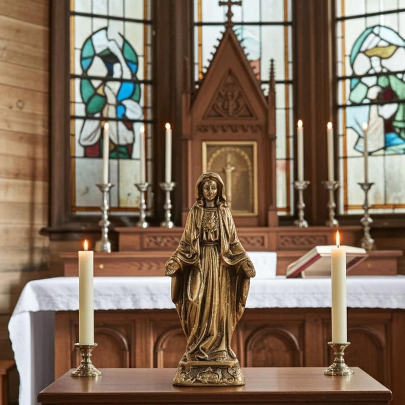 Brass Showpiece Merry Statue - Beautiful Religious For Home Altar & Prayer Room, Height : 5.6 Inch (BSMAS1768 M) view 2