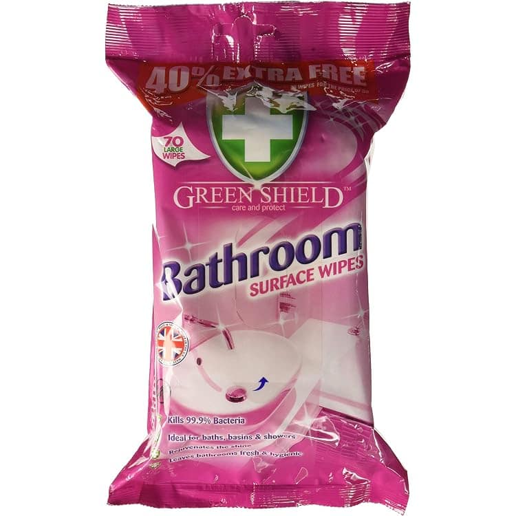 Green Shield Bathroom Surface Wipes - Imported, 70 pcs Pouch