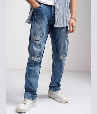 Highlander Straight Solid Men's Jeans - Light Blue ( Pack of 1 )