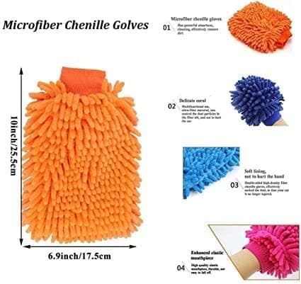 VIVA SMART VMicrofiber Double Sided Dusting Cleaning Glove for Home Office Kitchen Hotel, Free Size, Multicolour - Pack of 2 view 4