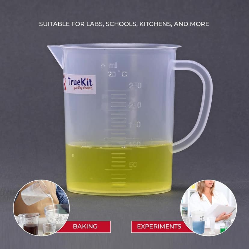 TRUEKIT Transparent Plastic Measuring Jug with Graduation Marks view 2