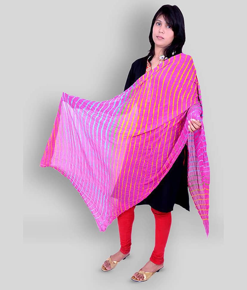 Apratim Pink Georgette Leheria Dupatta