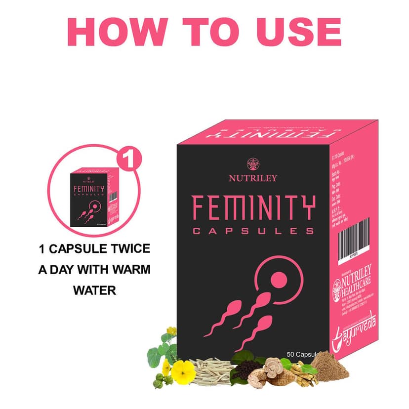 Nutriley Feminity Female Fertility Capsules for Irregular Ovulation, Purifying Blood, Strengthening Uterus, Increasing fertility view 2