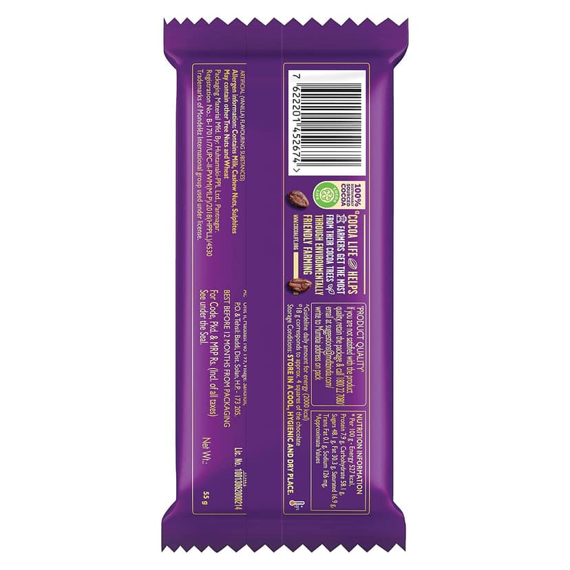 Cadbury Dairy Milk Silk Fruit & Nut Chocolate Bar, 55 G view 2