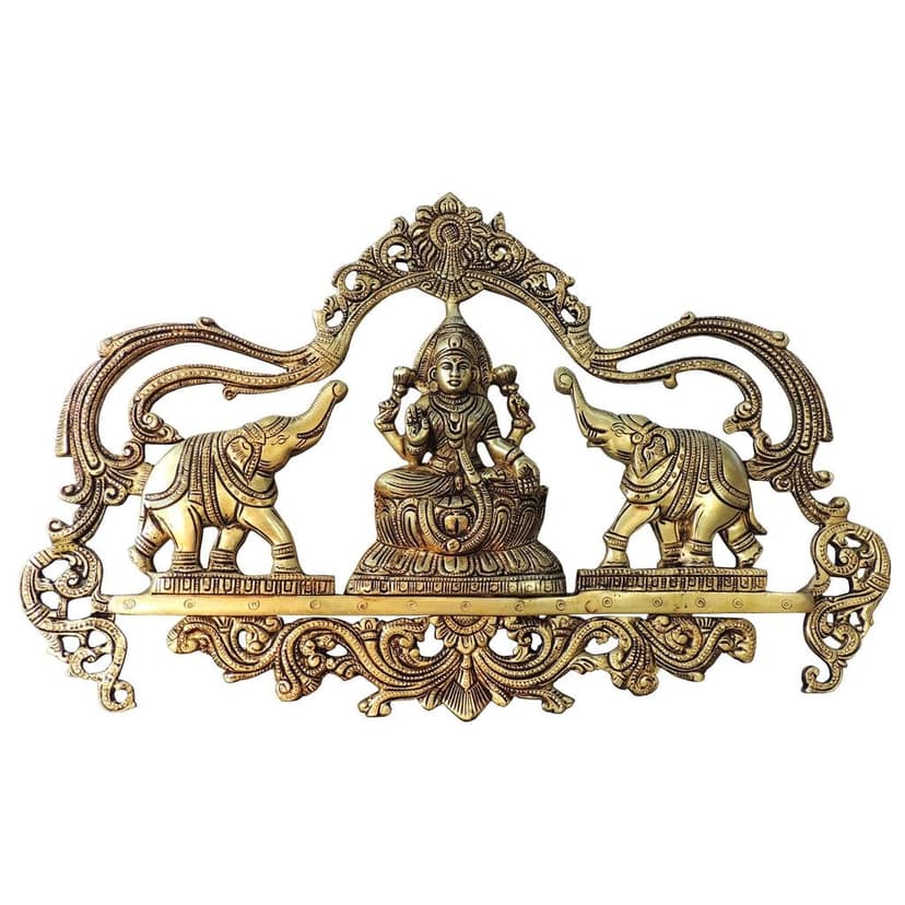 Brass Showpiece Wall Hanging Laxmi Ji With Elephant Statue (BSMAS1801 D) view 2