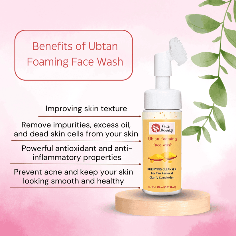Chic Beauty Foaming Face Wash Combo with Built-in Silicone Brush (Rice Foaming Face Wash 150ml + Ubtan Foaming Face Wash 150ml + Skin Brightening Foaming Face Wash 150ml) view 2