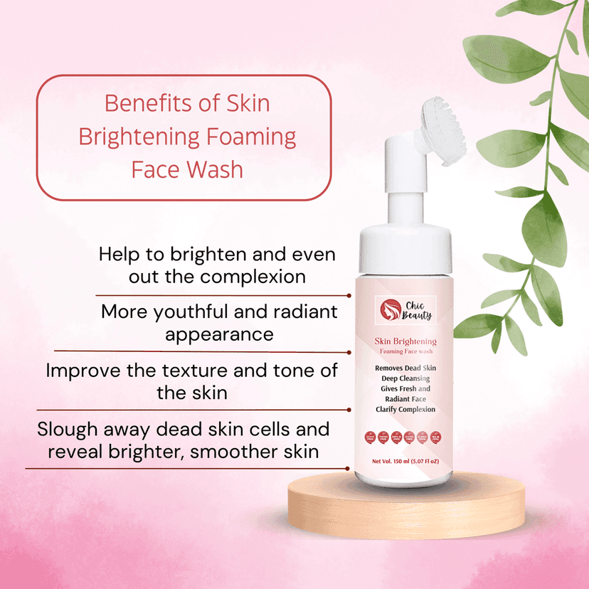 Chic Beauty Foaming Face Wash Combo with Built-in Silicone Brush (Rice Foaming Face Wash 150ml + Ubtan Foaming Face Wash 150ml + Skin Brightening Foaming Face Wash 150ml) view 3