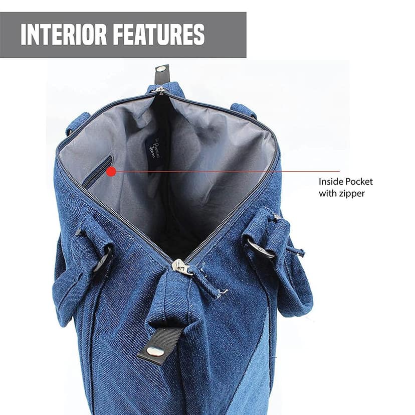 The Purani Jeans College Bags For Girls Stylish School Tuition Backpacks For Women Men New Denim Fashion Ladies Handbag Multipocket With Adjustable Strap. view 2