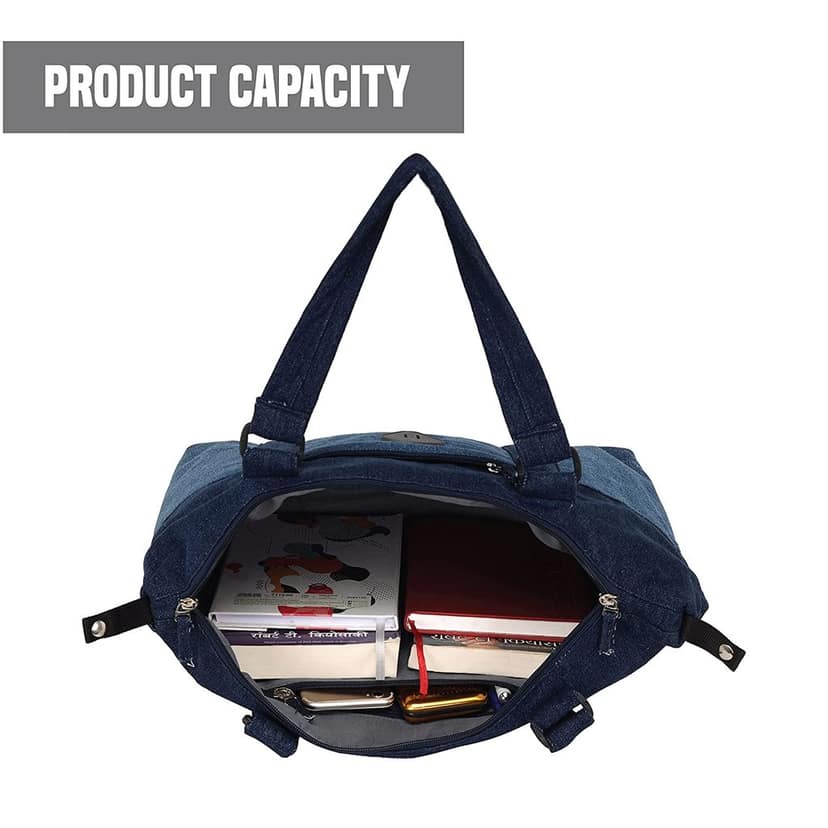 The Purani Jeans College Bags For Girls Stylish School Tuition Backpacks For Women Men New Denim Fashion Ladies Handbag Multipocket With Adjustable Strap. view 7