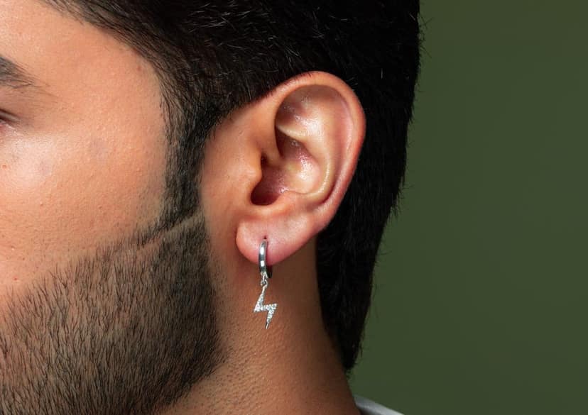 Lightning Bolt Drop Earring For Men (1 Pc Only) view 4