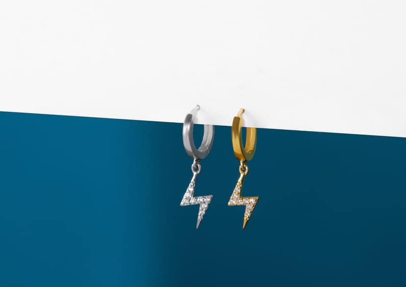 Lightning Bolt Drop Earring For Men (1 Pc Only) view 7