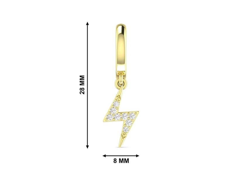 Lightning Bolt Drop Earring For Men (1 Pc Only) view 8