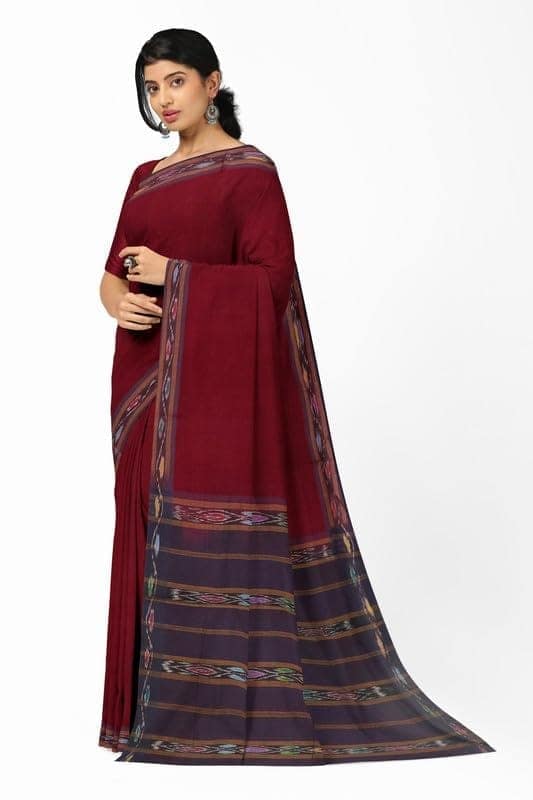 APCO Handloom (A Andhra Pradesh Govt Emporium)- Women's Traditional Pure Handloom Bandar/Polavaram Red Cotton Saree | PBS0059 view 2