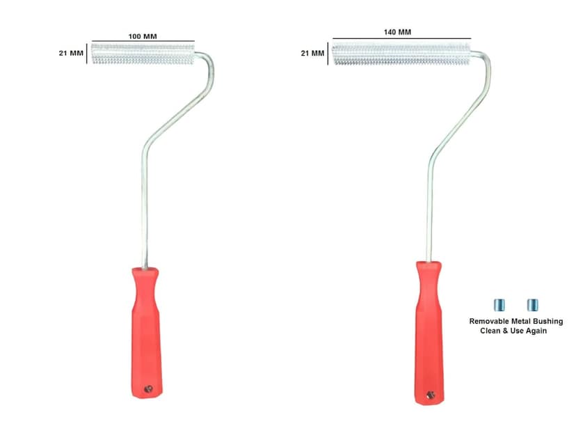 MD Fiberglass Roller Tool, Aluminum Alloy FRP Bubble Paddle Laminating Spike Roller/V Notch Nobby Roller for FRP Resin Work view 3