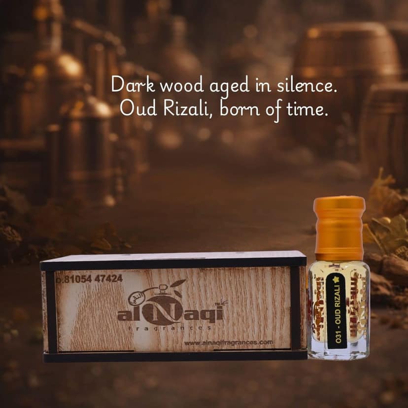alnaqi fragrances Oud Rizali Attar Perfume Oil| Unisex Arabian Attar| Alcohol-Free Roll-On| Long-Lasting Concentrated Perfume Oil with Rich Oud- Smoky Woody & Amber Notes view 3