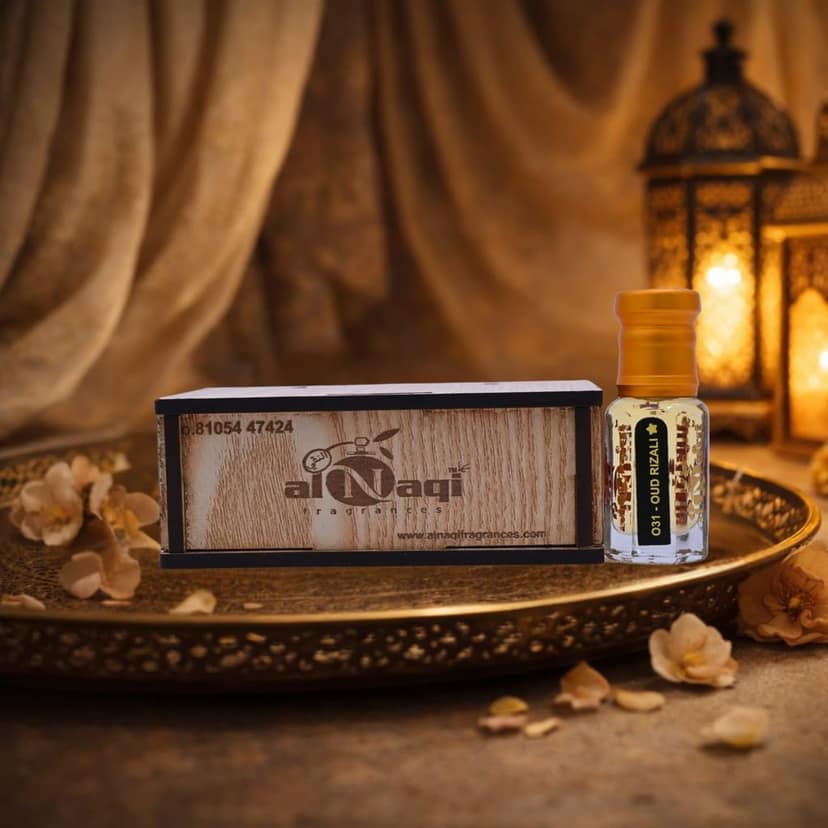 alnaqi fragrances Oud Rizali Attar Perfume Oil| Unisex Arabian Attar| Alcohol-Free Roll-On| Long-Lasting Concentrated Perfume Oil with Rich Oud- Smoky Woody & Amber Notes view 4