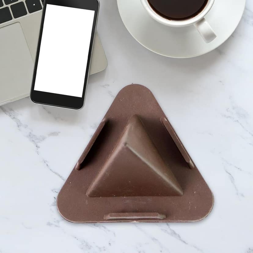 Pyramid Brown Mobile Stand with 3 Different Inclined Angles view 4