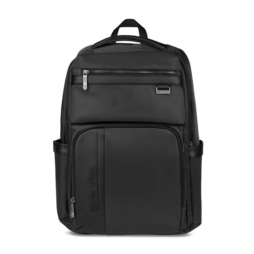 Black Gold Collection HALO 20L Laptop compartment fits up to 15.6" laptops with added iPad sleeve & anti-theft Back Quick Access Pocket, Travel-Friendly with Trolley Strap