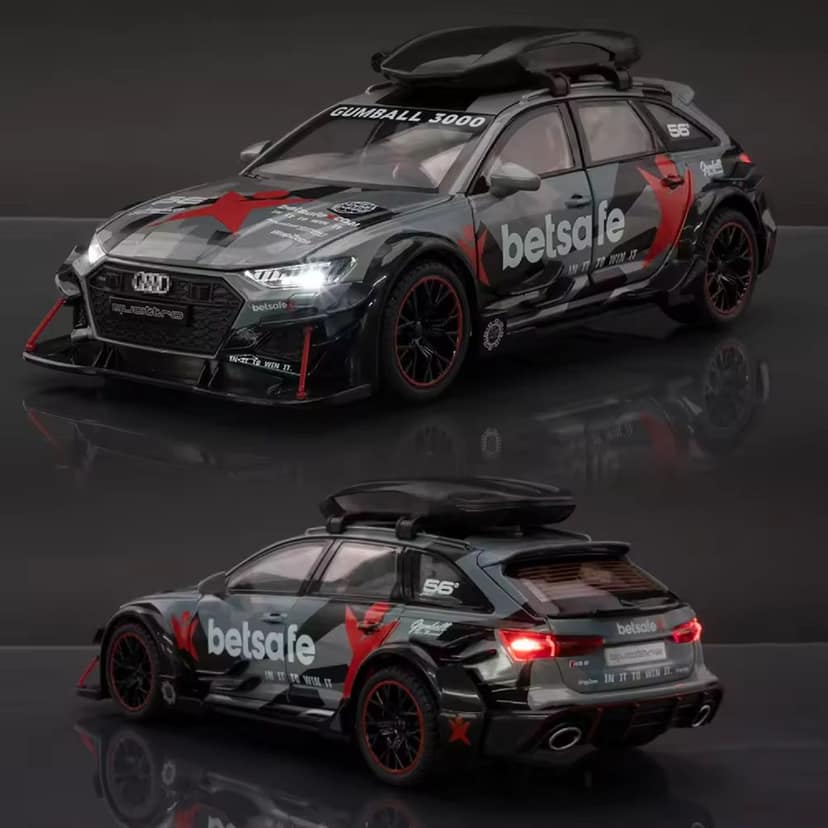 KTRS ENTERPRISE 1:24 Aude RS6 modified alloy sports car model simulation car toy callback sound light metal collectible car model view 2