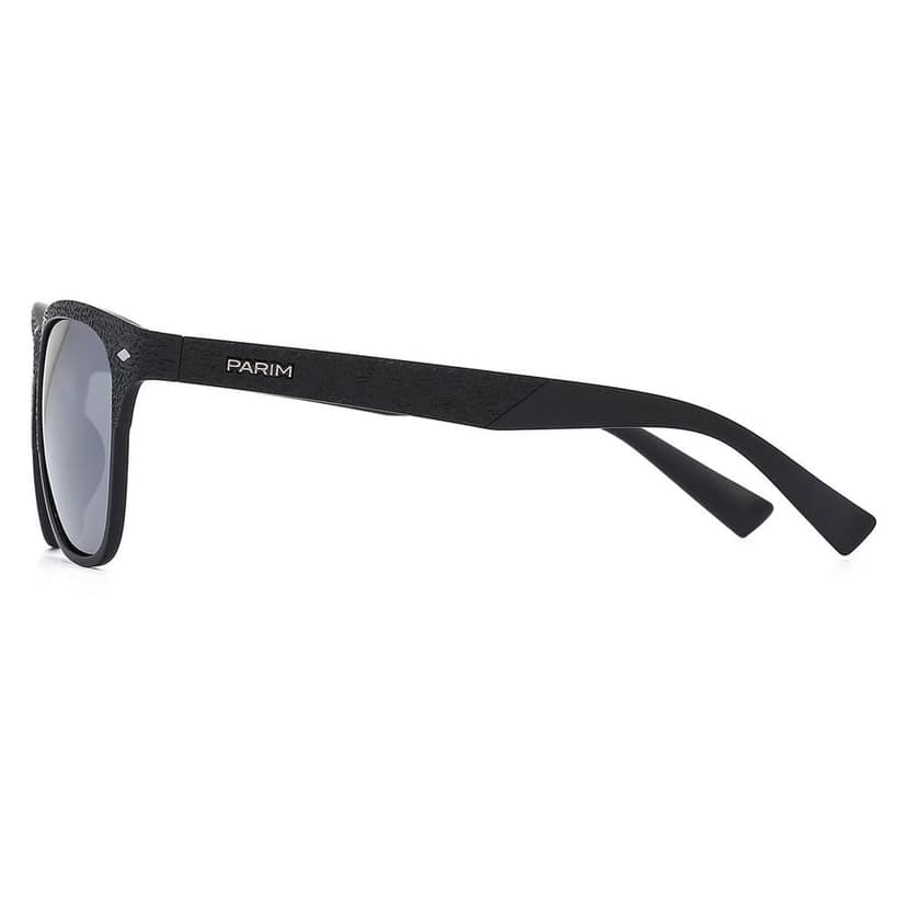 PARIM Polarized Unisex Wayfarer Sunglasses Black Frame / Grey Lenses | SKU 1021 B1 view 3